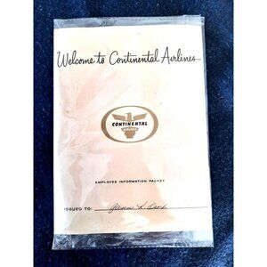 Vintage Continental Airlines Employee Information New Hire Packet